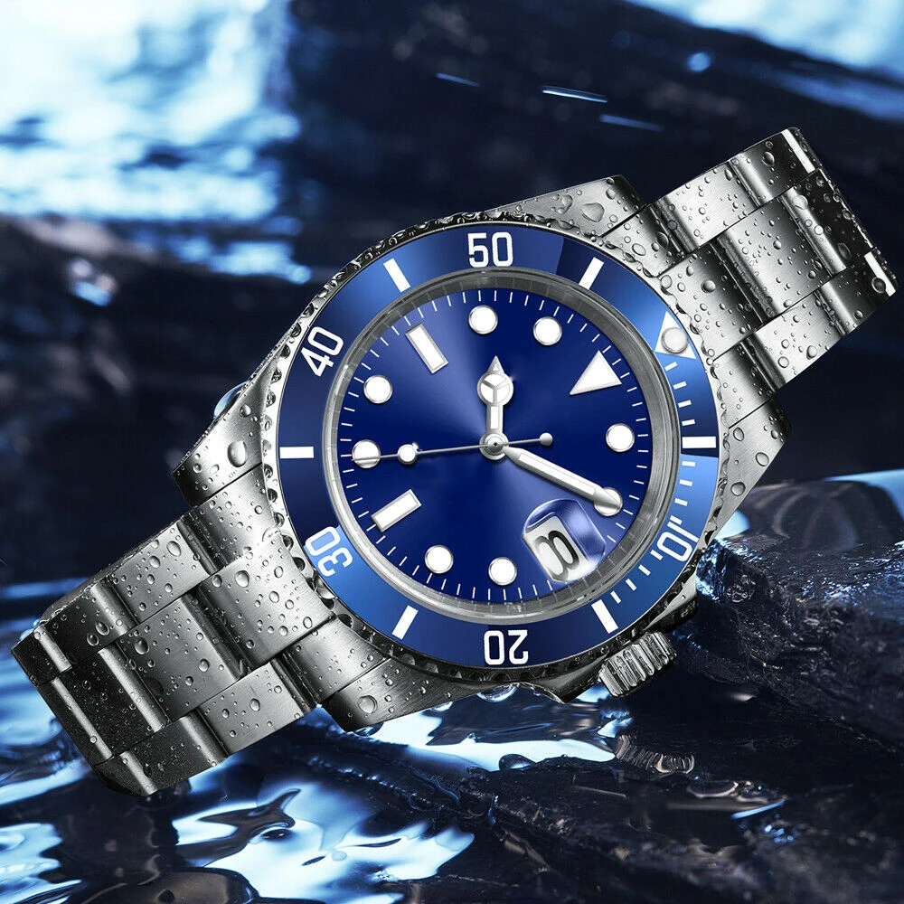 Custom Watches Luxury Sapphire MIYOTA/NH35 Automatic Wristwatch Mechanical Mens Watch Sterile Dial Ceramic 10Bar Lume Male Clock