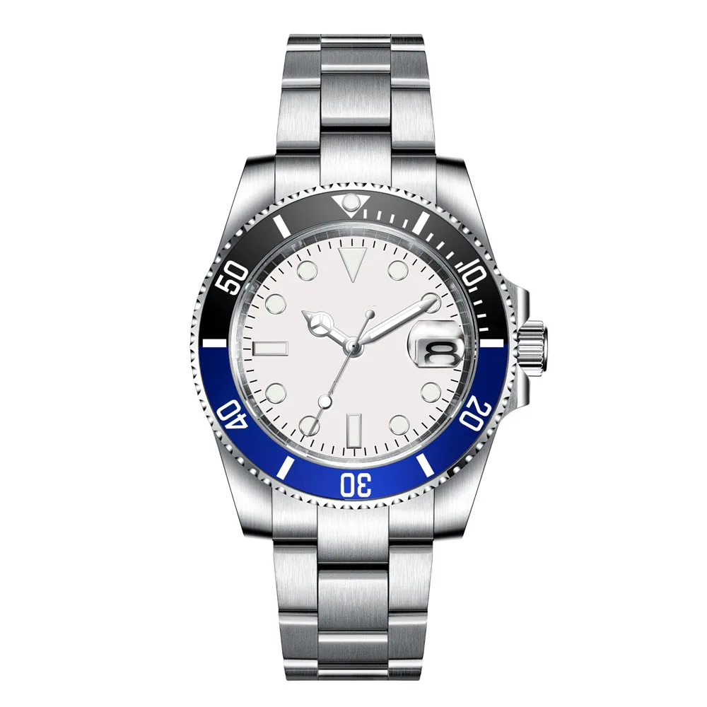 Custom Watches Luxury Sapphire MIYOTA/NH35 Automatic Wristwatch Mechanical Mens Watch Sterile Dial Ceramic 10Bar Lume Male Clock