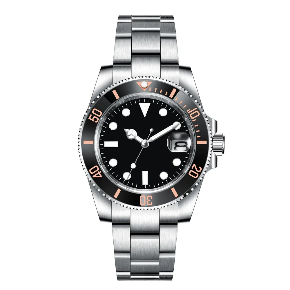 Custom Watches Luxury Sapphire MIYOTA/NH35 Automatic Wristwatch Mechanical Mens Watch Sterile Dial Ceramic 10Bar Lume Male Clock