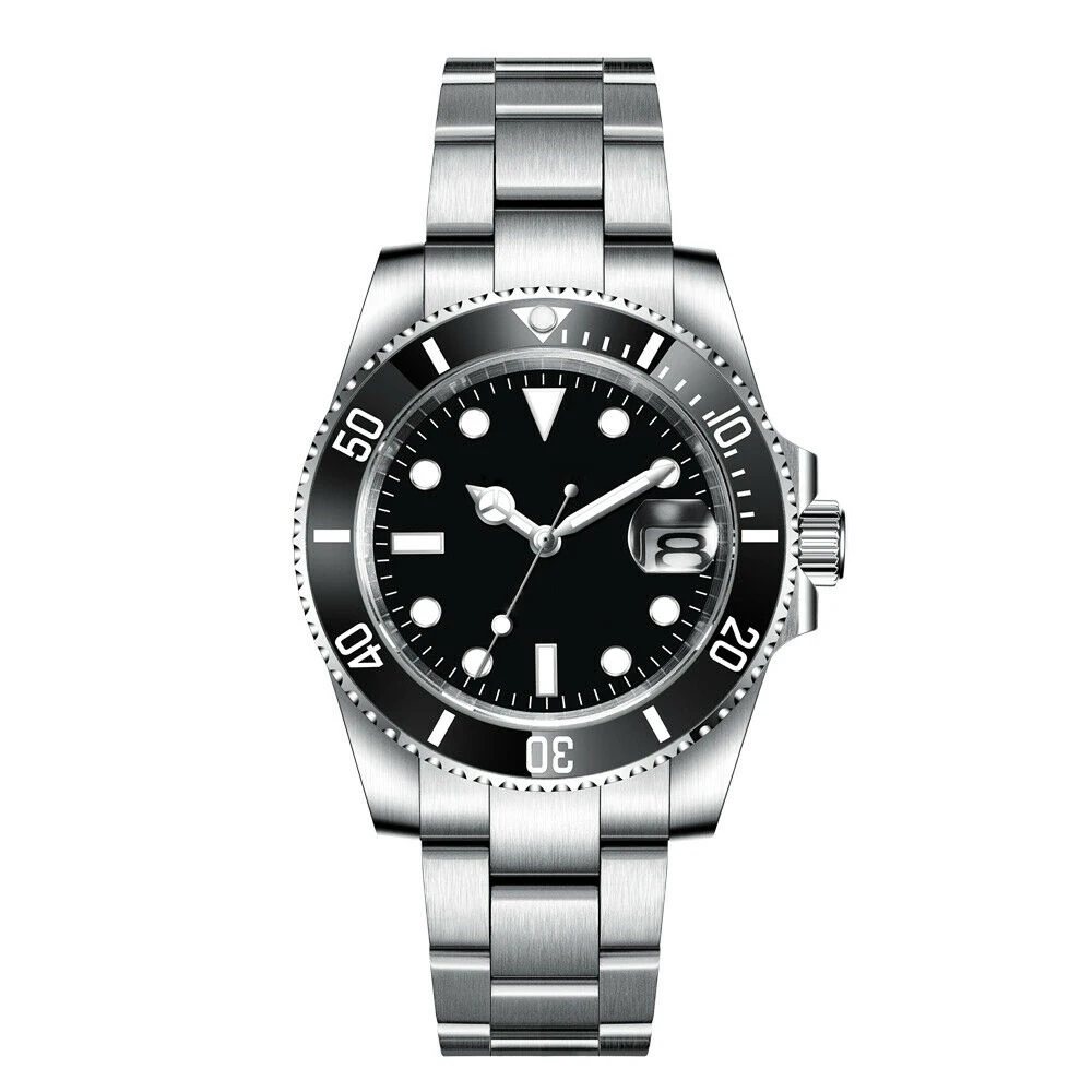 Custom Watches Luxury Sapphire MIYOTA/NH35 Automatic Wristwatch Mechanical Mens Watch Sterile Dial Ceramic 10Bar Lume Male Clock