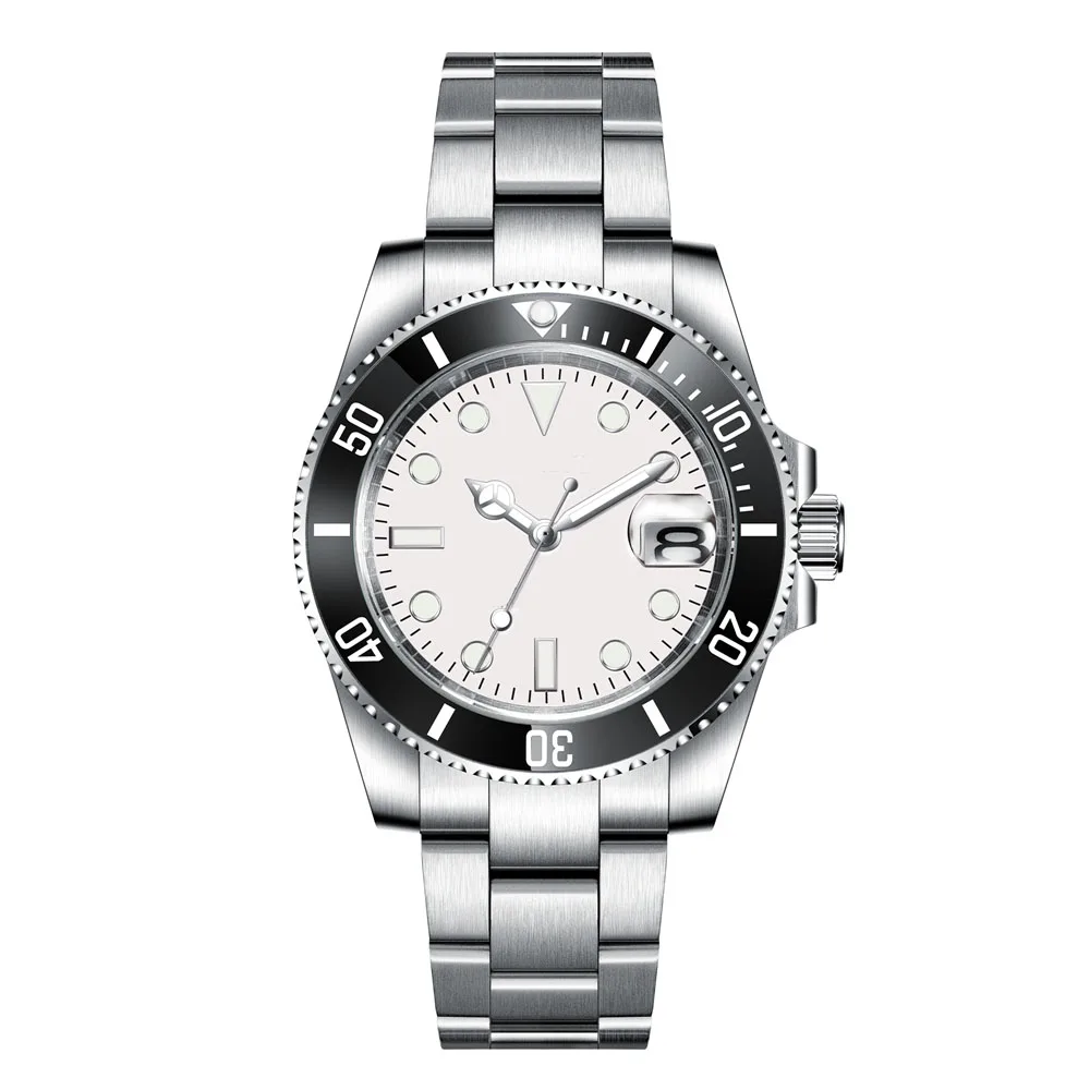 Custom Watches Luxury Sapphire MIYOTA/NH35 Automatic Wristwatch Mechanical Mens Watch Sterile Dial Ceramic 10Bar Lume Male Clock