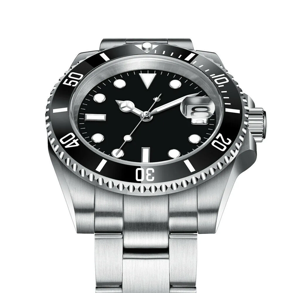 Custom Watches Luxury Sapphire MIYOTA/NH35 Automatic Wristwatch Mechanical Mens Watch Sterile Dial Ceramic 10Bar Lume Male Clock