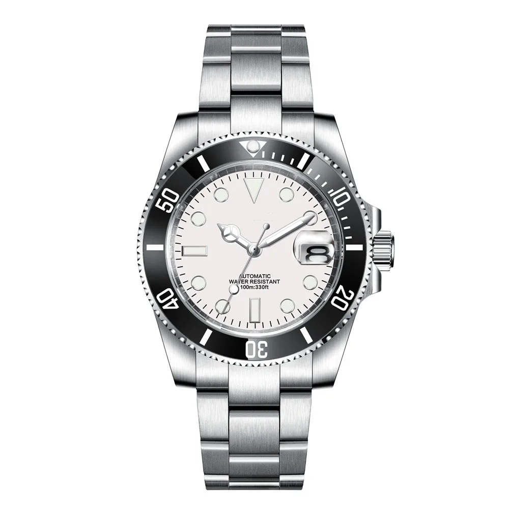 Custom Watches Luxury Sapphire MIYOTA/NH35 Automatic Wristwatch Mechanical Mens Watch Sterile Dial Ceramic 10Bar Lume Male Clock