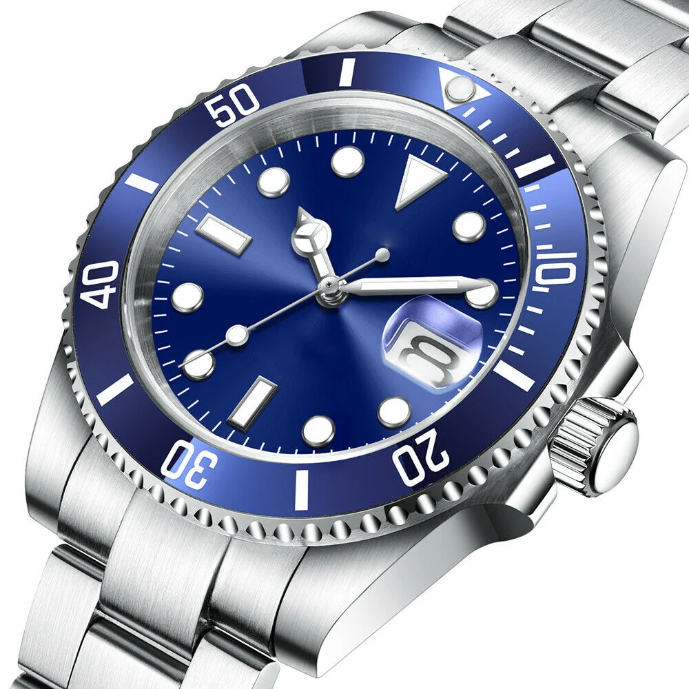 Custom Watches Luxury Sapphire MIYOTA/NH35 Automatic Wristwatch Mechanical Mens Watch Sterile Dial Ceramic 10Bar Lume Male Clock