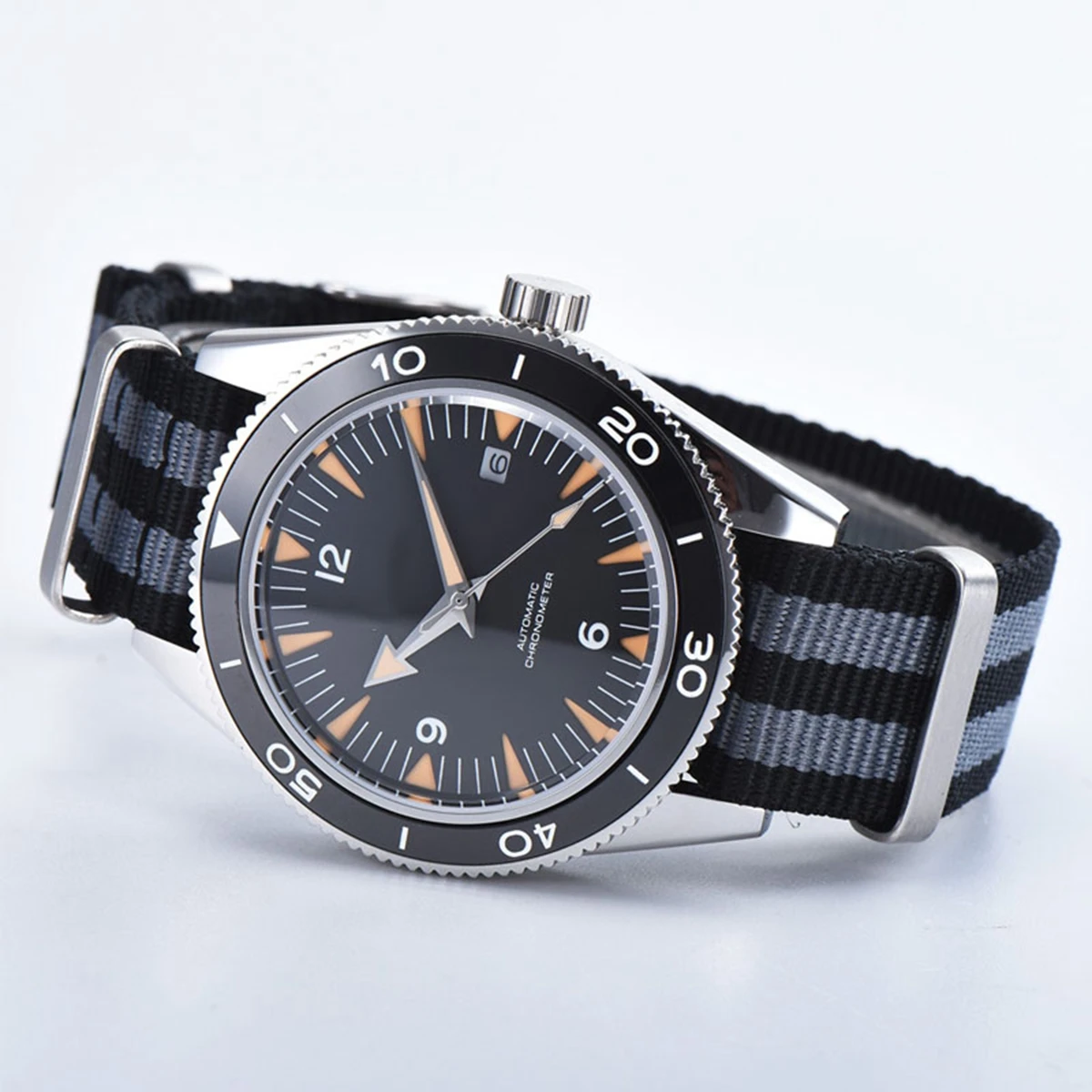 Custom Logo NH35 Movement Watch 10bars Mens 41mm Sapphire Ceramic Bezel Male Mechanical Clock Diver Sports Automatic Wristwatch