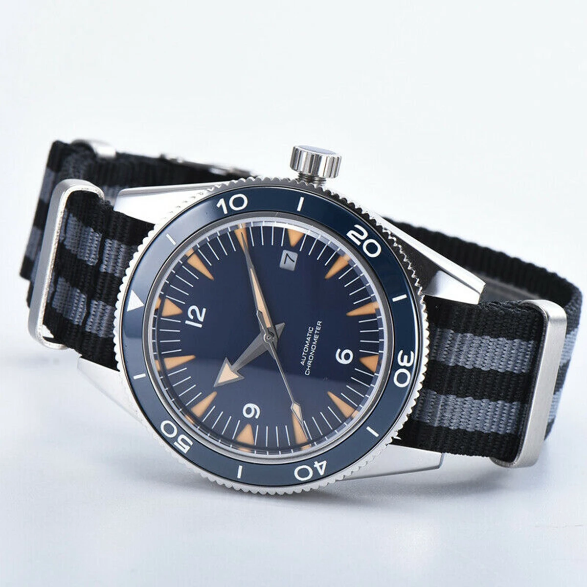 Custom Logo NH35 Movement Watch 10bars Mens 41mm Sapphire Ceramic Bezel Male Mechanical Clock Diver Sports Automatic Wristwatch