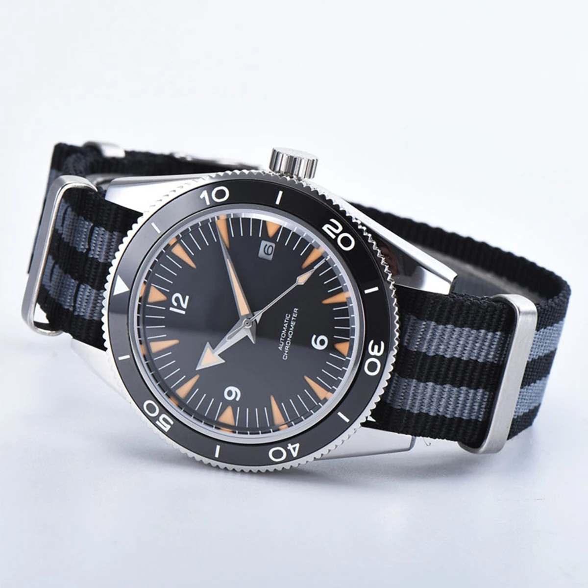 Custom Logo NH35 Movement Watch 10bars Mens 41mm Sapphire Ceramic Bezel Male Mechanical Clock Diver Sports Automatic Wristwatch