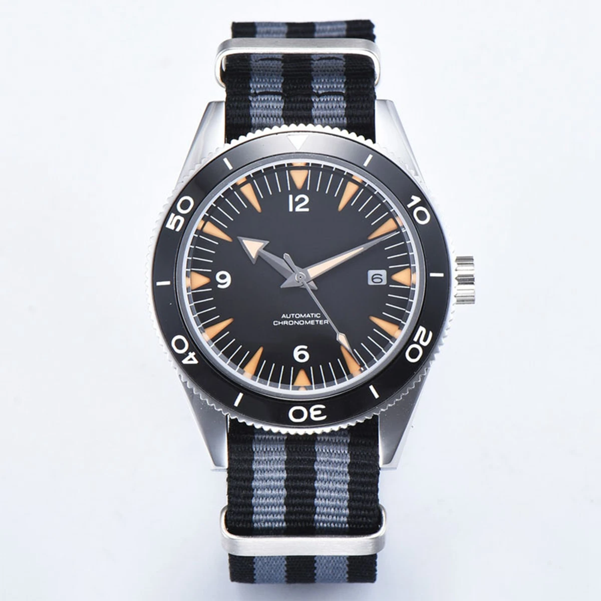 Custom Logo NH35 Movement Watch 10bars Mens 41mm Sapphire Ceramic Bezel Male Mechanical Clock Diver Sports Automatic Wristwatch