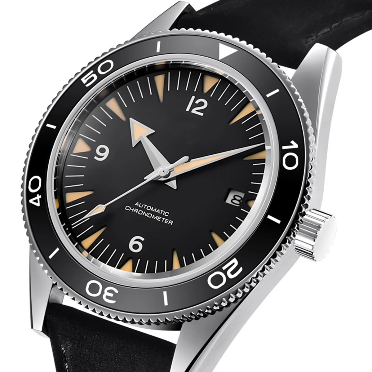 Custom Logo NH35 Movement Watch 10bars Mens 41mm Sapphire Ceramic Bezel Male Mechanical Clock Diver Sports Automatic Wristwatch