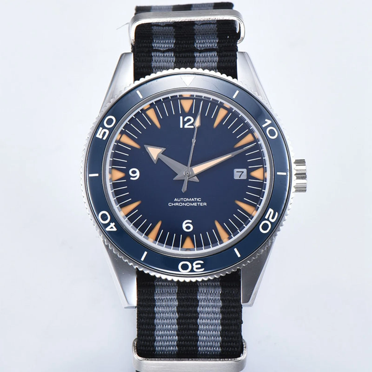 Custom Logo NH35 Movement Watch 10bars Mens 41mm Sapphire Ceramic Bezel Male Mechanical Clock Diver Sports Automatic Wristwatch