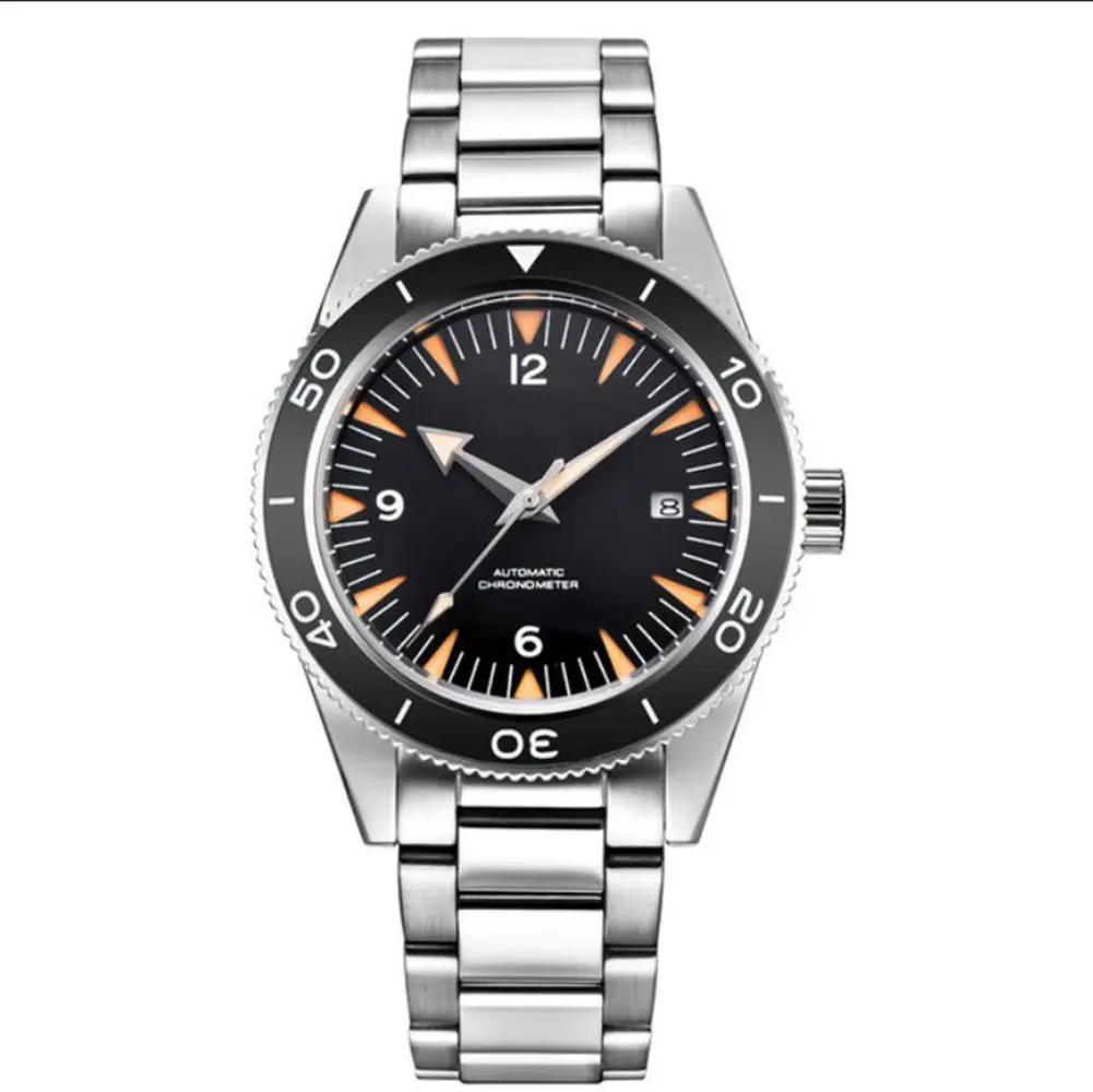 Custom Logo NH35 Movement Watch 10bars Mens 41mm Sapphire Ceramic Bezel Male Mechanical Clock Diver Sports Automatic Wristwatch