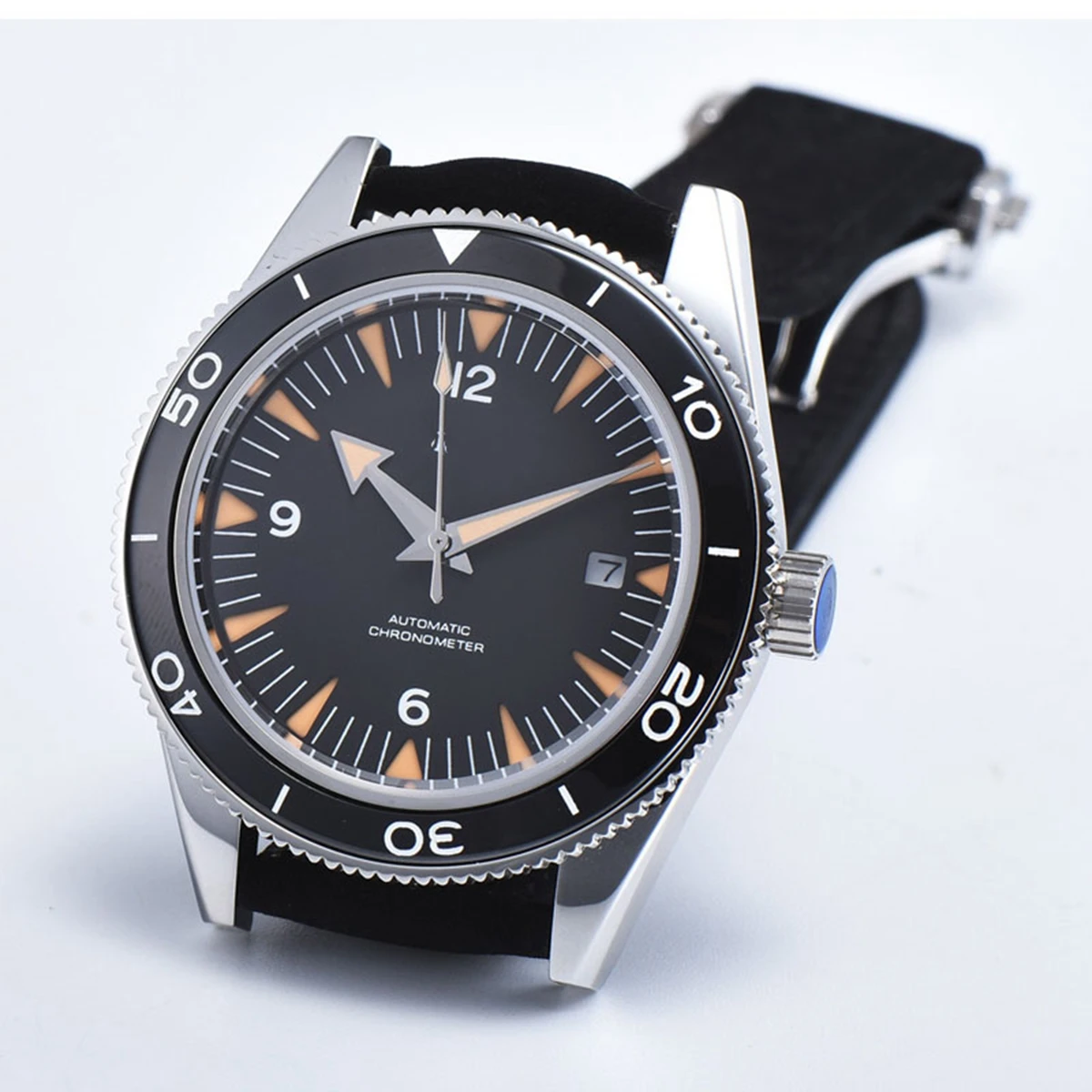 Custom Logo NH35 Movement Watch 10bars Mens 41mm Sapphire Ceramic Bezel Male Mechanical Clock Diver Sports Automatic Wristwatch
