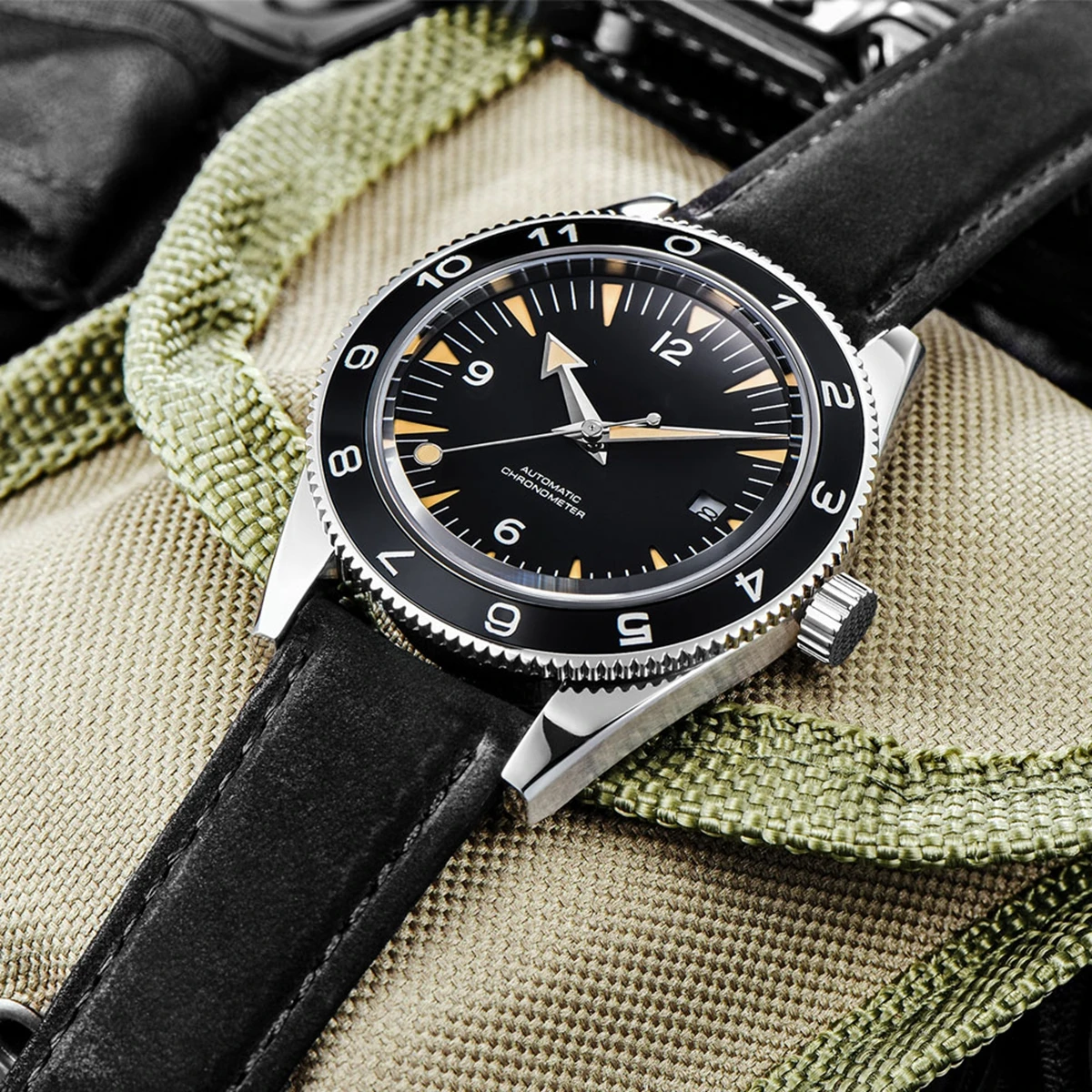 Custom Logo NH35 Movement Watch 10bars Mens 41mm Sapphire Ceramic Bezel Male Mechanical Clock Diver Sports Automatic Wristwatch