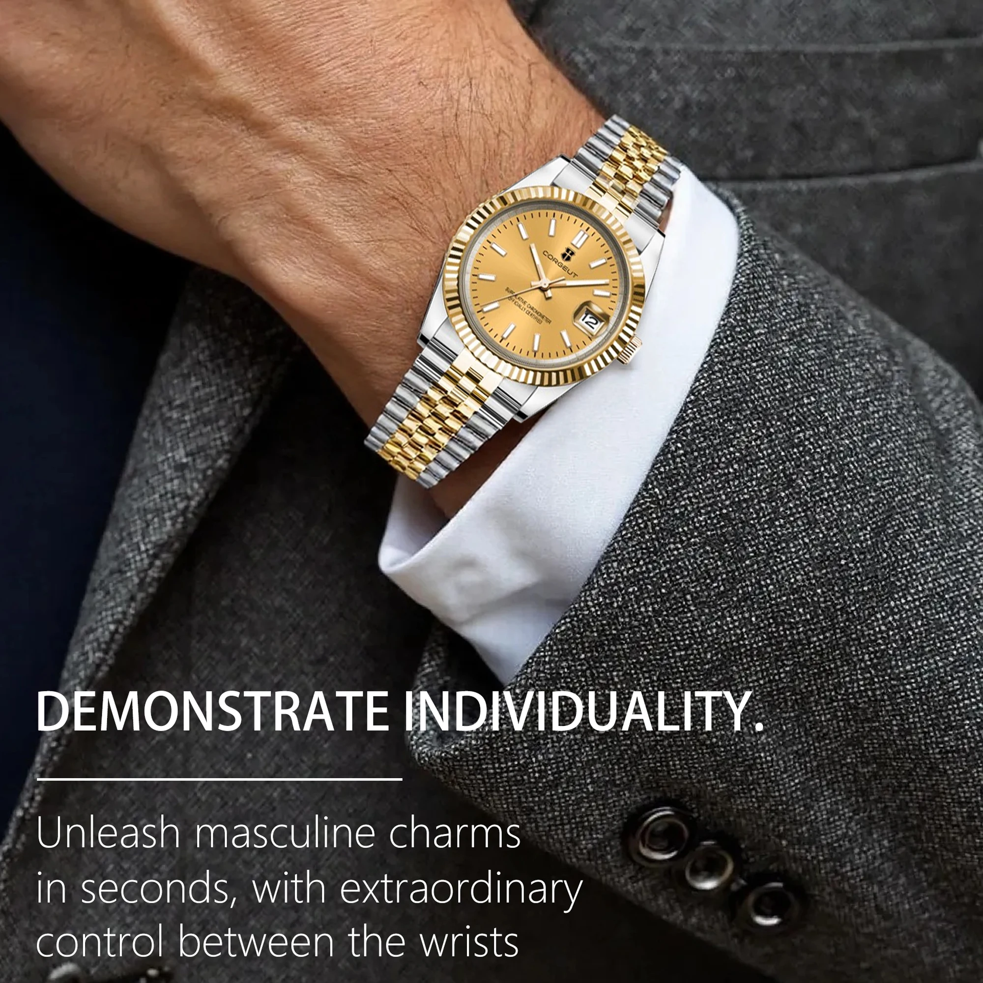 Customized Logo NH35 Movement 36mm/39mm Men Watch Sapphire Gold Watches Mechanical Wristwatches 100M Waterproof Reloj Hombre
