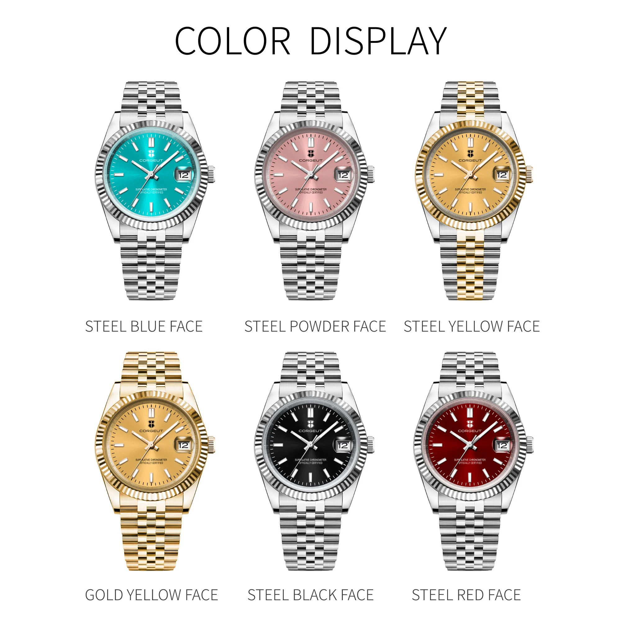 Customized Logo NH35 Movement 36mm/39mm Men Watch Sapphire Gold Watches Mechanical Wristwatches 100M Waterproof Reloj Hombre
