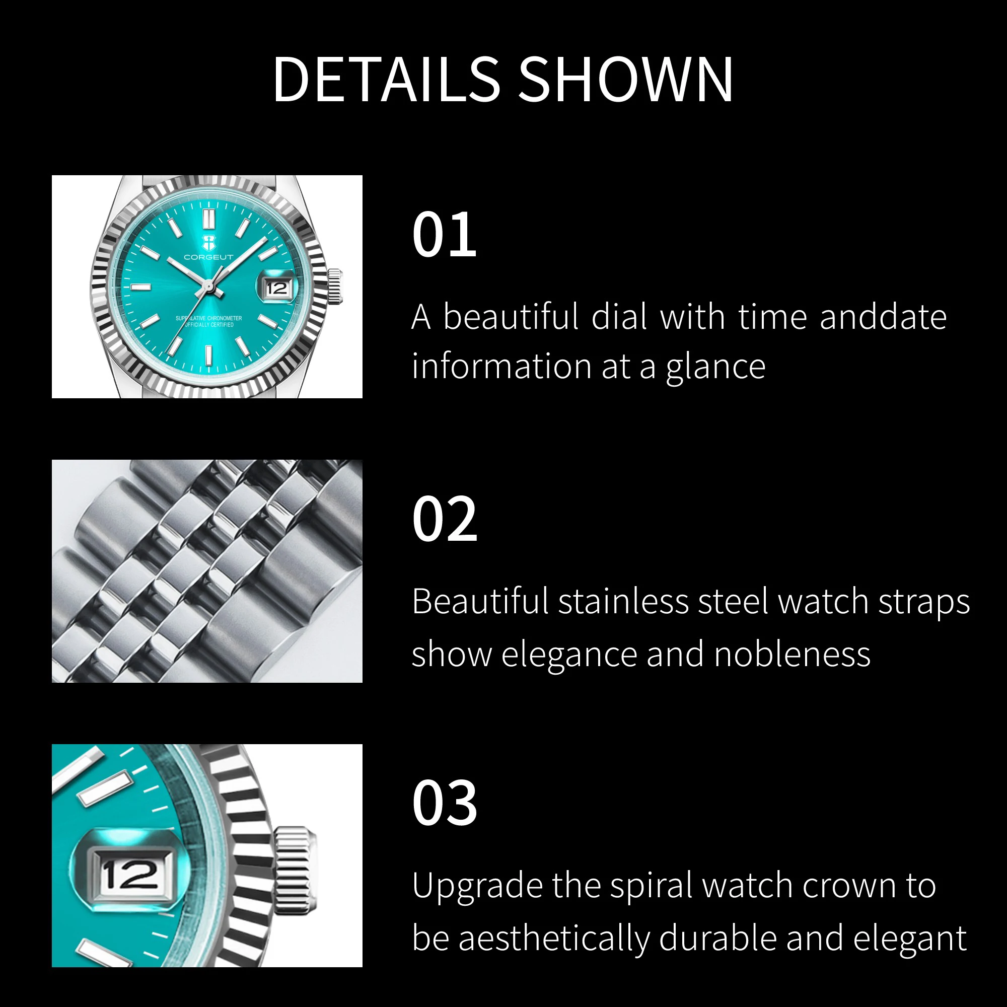 Customized Logo NH35 Movement 36mm/39mm Men Watch Sapphire Gold Watches Mechanical Wristwatches 100M Waterproof Reloj Hombre
