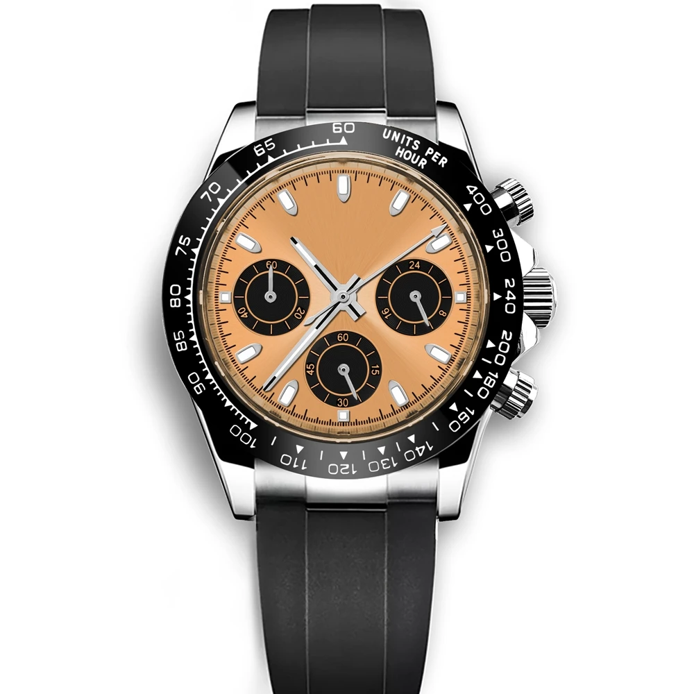 Custom Logo 40MM Luxury VK63 Quartz Men Watch For Man 24 Hours Multifunction Sport Full Chronograph Time Running Second Watches