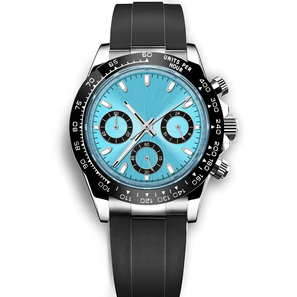 Custom Logo 40MM Luxury VK63 Quartz Men Watch For Man 24 Hours Multifunction Sport Full Chronograph Time Running Second Watches