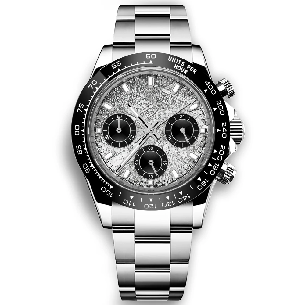 Custom Logo 40MM Luxury VK63 Quartz Men Watch For Man 24 Hours Multifunction Sport Full Chronograph Time Running Second Watches