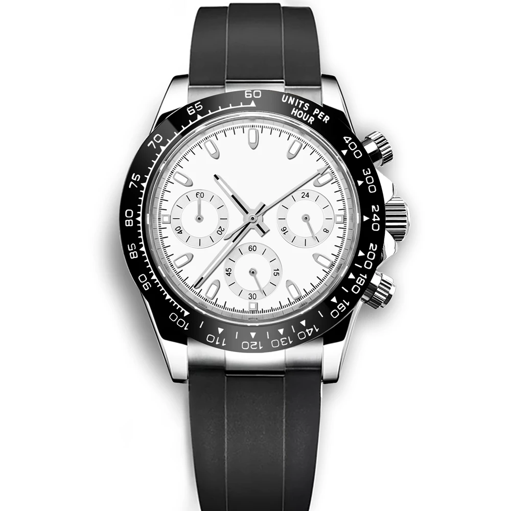 Custom Logo 40MM Luxury VK63 Quartz Men Watch For Man 24 Hours Multifunction Sport Full Chronograph Time Running Second Watches