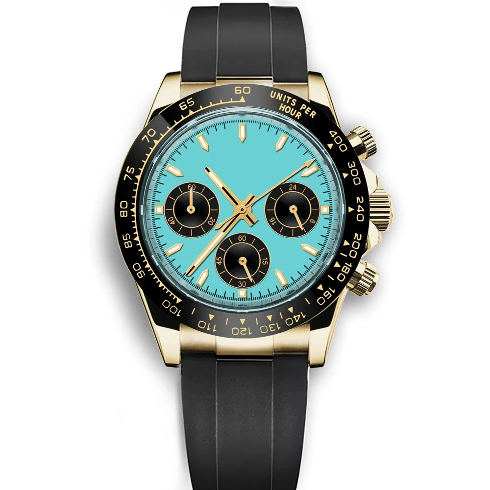 Custom Logo 40MM Luxury VK63 Quartz Men Watch For Man 24 Hours Multifunction Sport Full Chronograph Time Running Second Watches