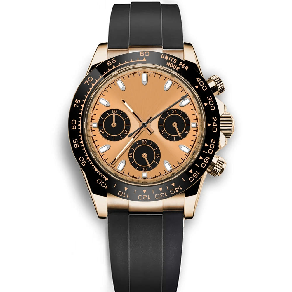 Custom Logo 40MM Luxury VK63 Quartz Men Watch For Man 24 Hours Multifunction Sport Full Chronograph Time Running Second Watches