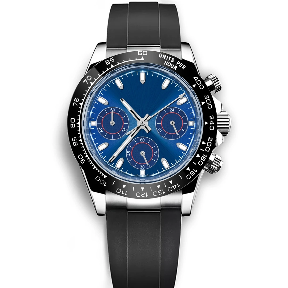 Custom Logo 40MM Luxury VK63 Quartz Men Watch For Man 24 Hours Multifunction Sport Full Chronograph Time Running Second Watches