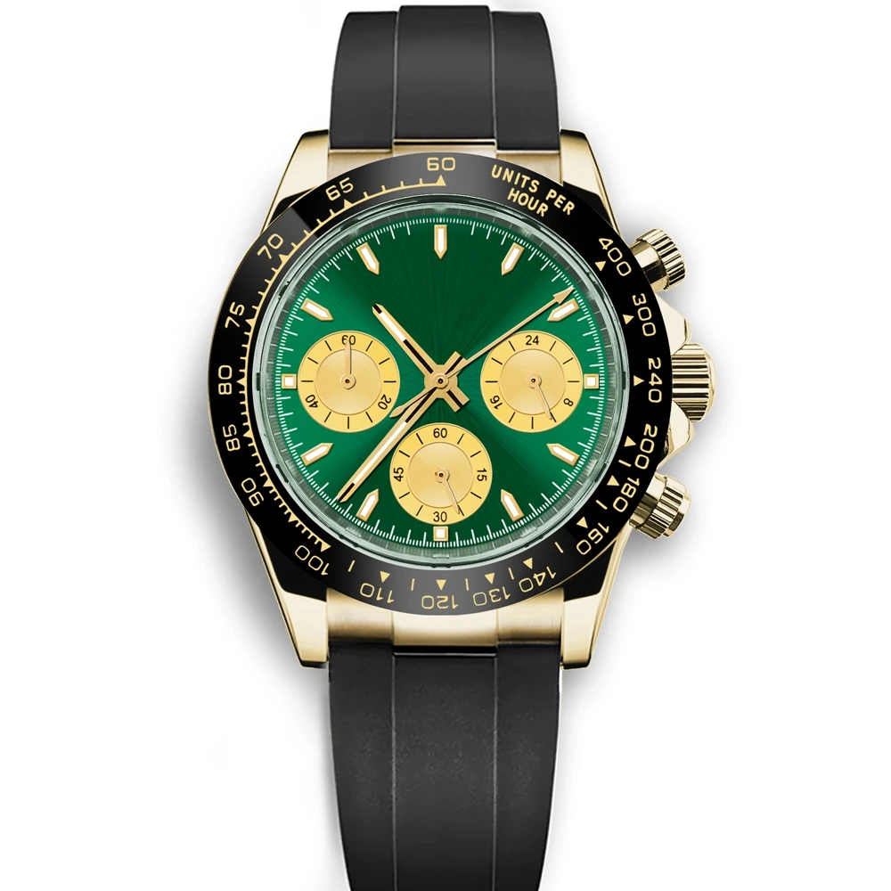 Custom Logo 40MM Luxury VK63 Quartz Men Watch For Man 24 Hours Multifunction Sport Full Chronograph Time Running Second Watches
