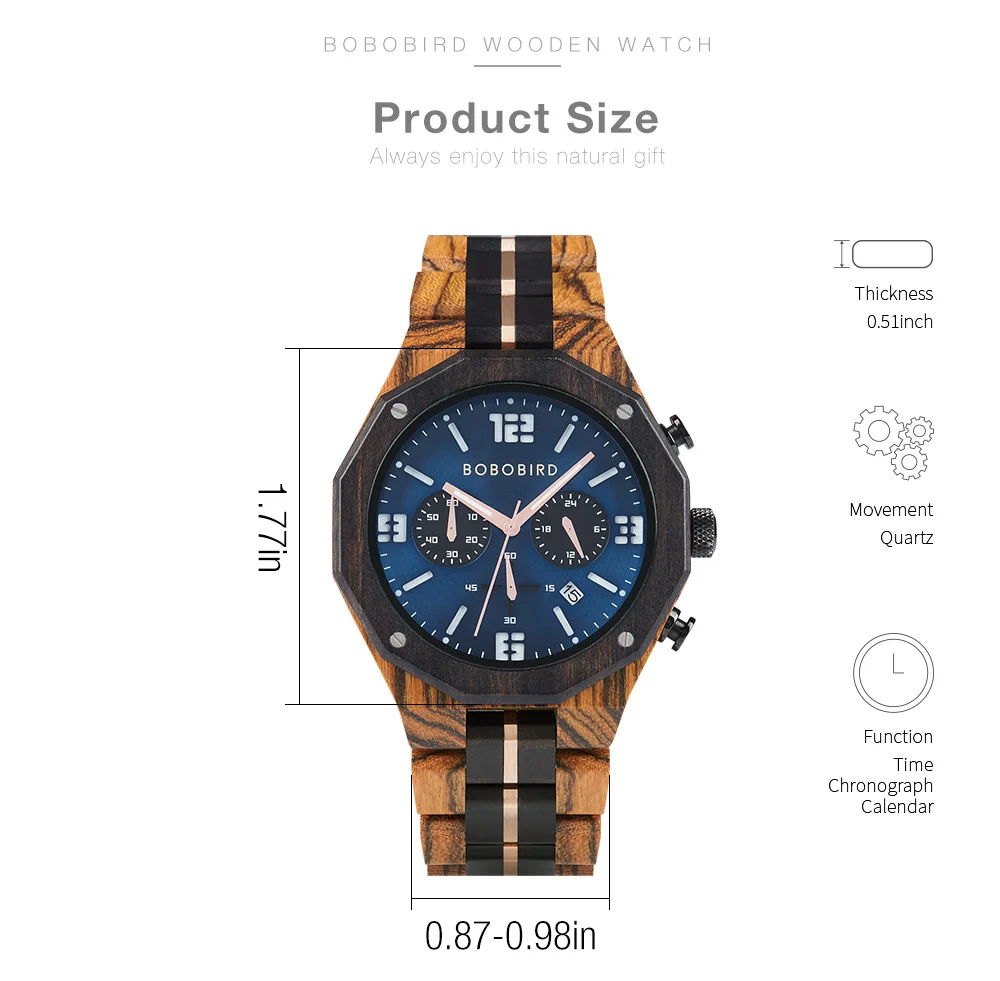 Custom Wooden Mens Watches Date Display Quartz Wristwatch Fashion Customized Name Back Text Relogio Masculino Dropshipping