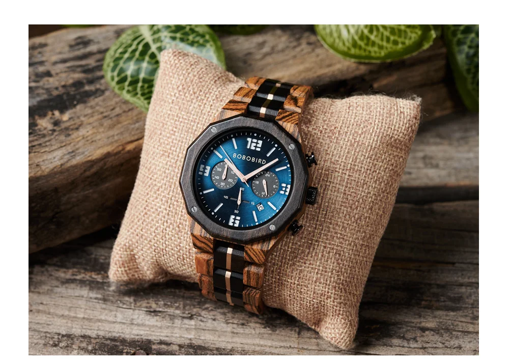 Custom Wooden Mens Watches Date Display Quartz Wristwatch Fashion Customized Name Back Text Relogio Masculino Dropshipping