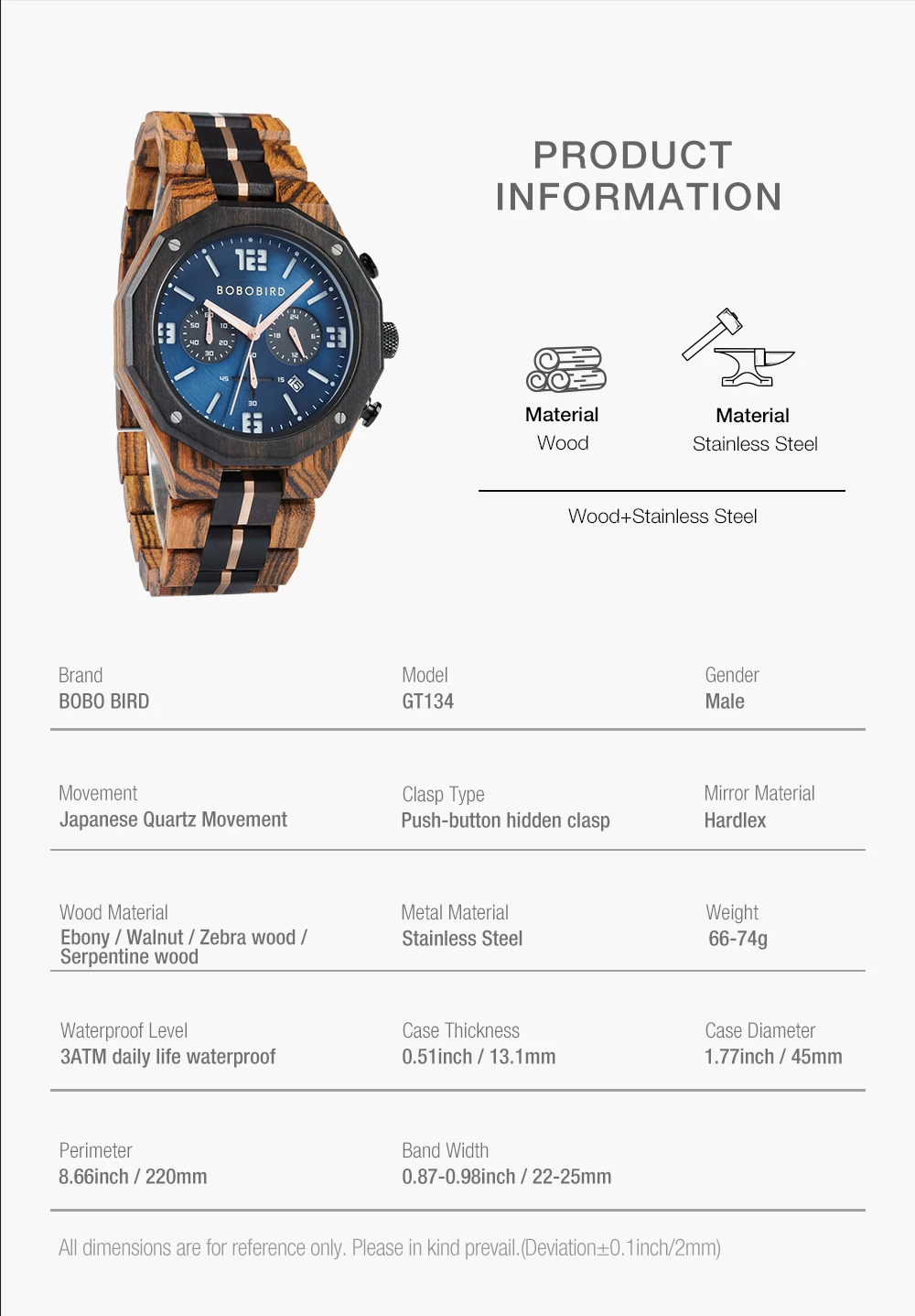 Custom Wooden Mens Watches Date Display Quartz Wristwatch Fashion Customized Name Back Text Relogio Masculino Dropshipping