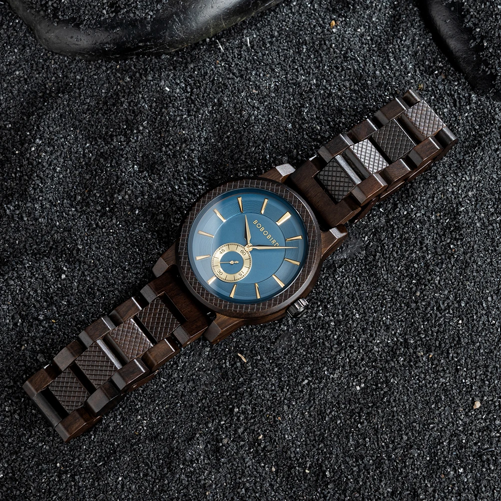 BOBO BIRD Navy Blue Couple Watches Top Luxry Brand Lover Wooden Quartz Wristwatch Personalized Engraved Reloj Mujer Dropshipping