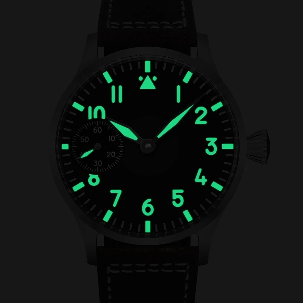 Custom Logo 42MM Sapphire Glass Men Watch St3600 Hand winding Movt sport leather luminous Reloj Sterile Dial waterproof Reloj