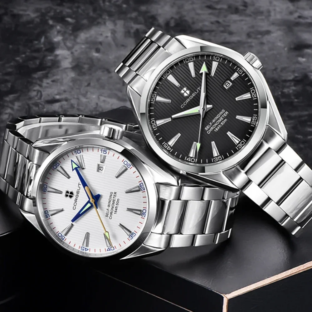 Luxury NH35 Movt Custom Logo 41mm Man Sport Automatic Relogio Masculino Mechanical Wristwatch Sapphire Steel Band Men's Watch