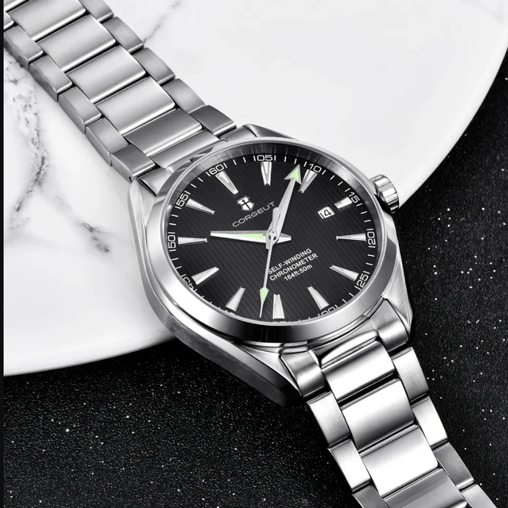 Luxury NH35 Movt Custom Logo 41mm Man Sport Automatic Relogio Masculino Mechanical Wristwatch Sapphire Steel Band Men's Watch