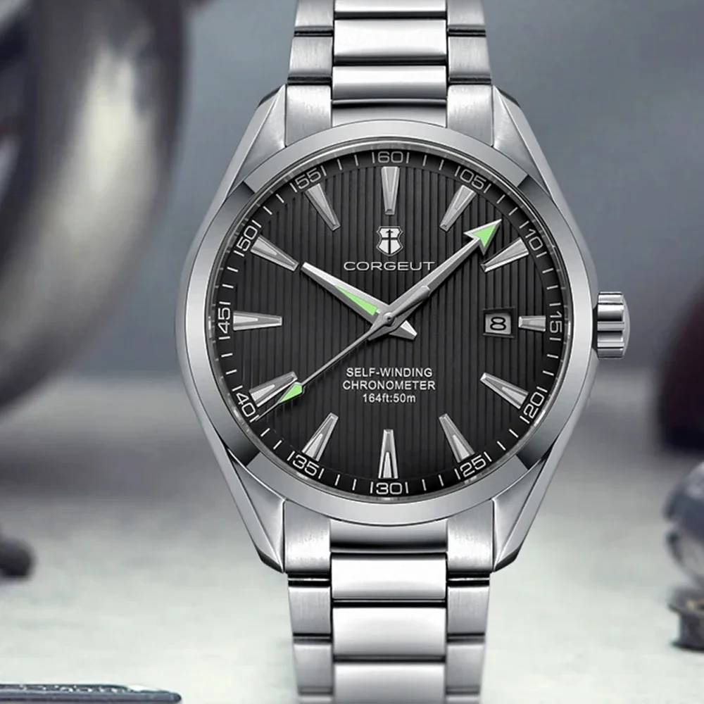 Luxury NH35 Movt Custom Logo 41mm Man Sport Automatic Relogio Masculino Mechanical Wristwatch Sapphire Steel Band Men's Watch