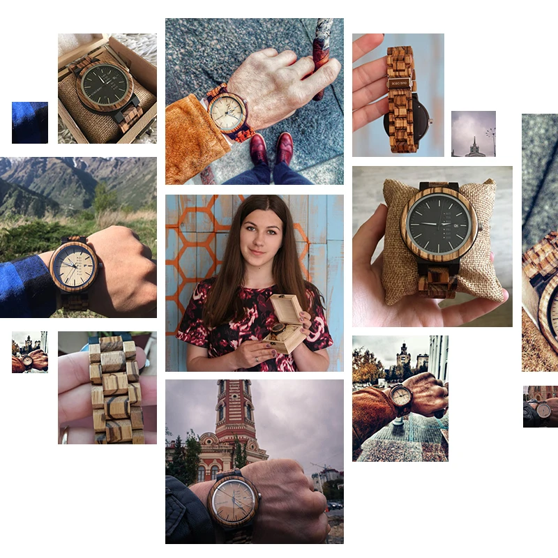 BOBO BIRD Wooden Men Watch Fashion Business Week And Date Display Quartz Timepiece Customize Logo Great Gift Relogio Masculino