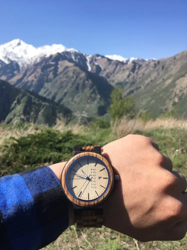 BOBO BIRD Wooden Men Watch Fashion Business Week And Date Display Quartz Timepiece Customize Logo Great Gift Relogio Masculino