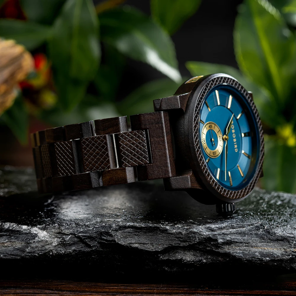 BOBOBIRD Wooden Watch Top Fashion Casual Clock Quartz Wristwatch Engraved Custom Logo Man Watches Best Man Gift Wood Box