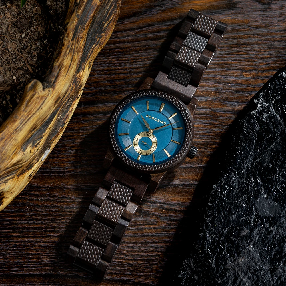 BOBOBIRD Wooden Watch Top Fashion Casual Clock Quartz Wristwatch Engraved Custom Logo Man Watches Best Man Gift Wood Box