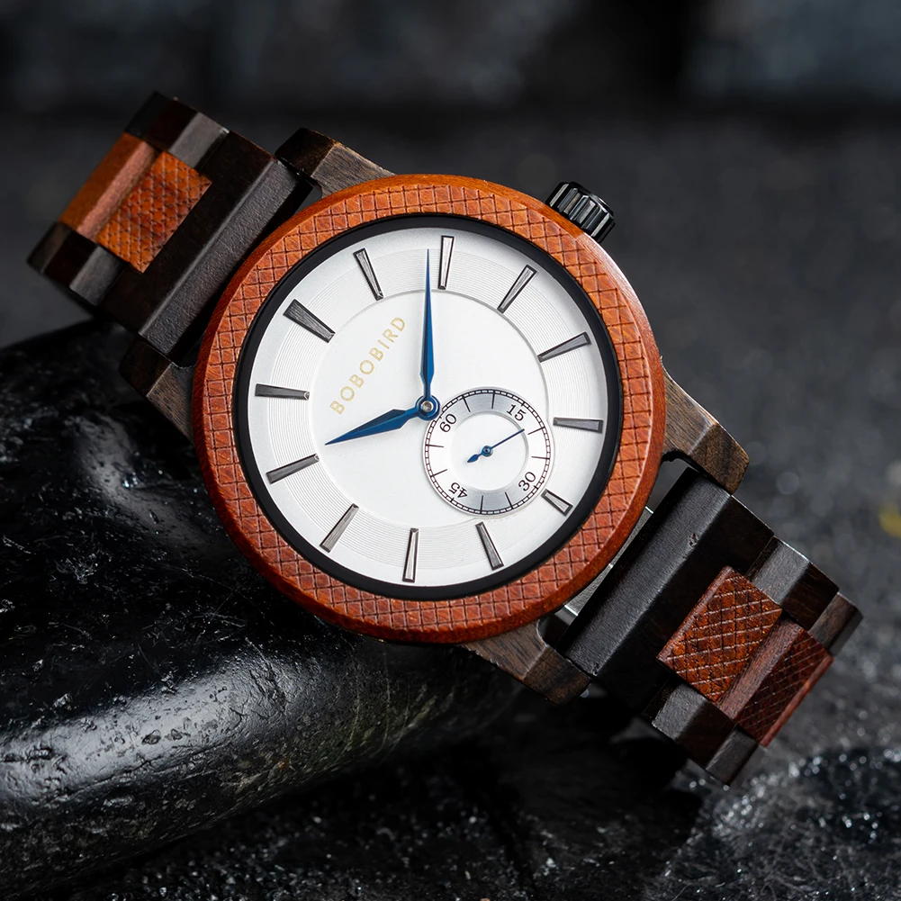 BOBOBIRD Wooden Watch Top Fashion Casual Clock Quartz Wristwatch Engraved Custom Logo Man Watches Best Man Gift Wood Box