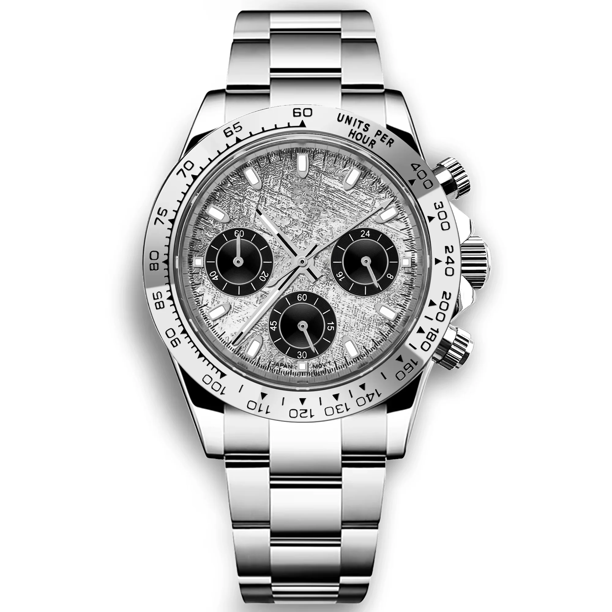 Customized 39mm Men's Luxury Quartz Watch Chronograph Fashion Sapphire Trendy Sports Steel Band Wrist Watches Corgeut