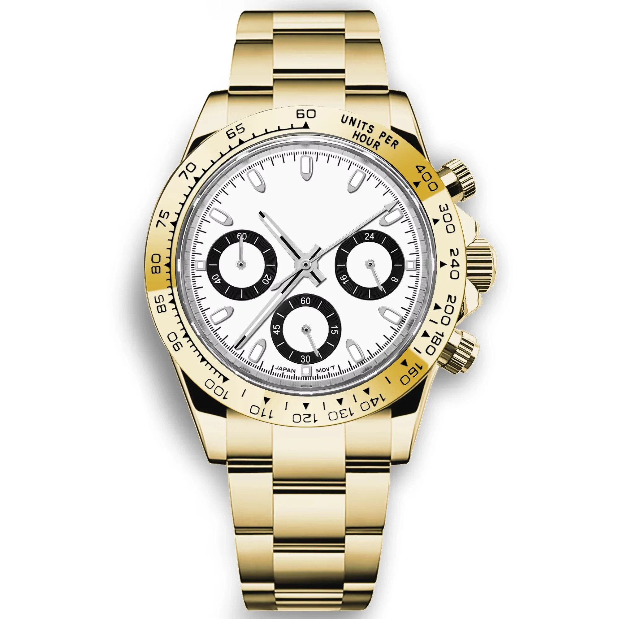 Customized 39mm Men's Luxury Quartz Watch Chronograph Fashion Sapphire Trendy Sports Steel Band Wrist Watches Corgeut