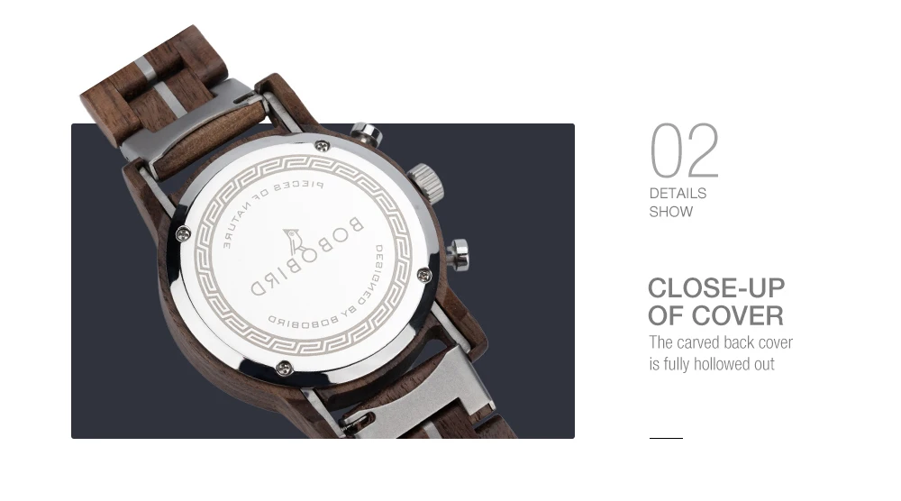 Wooden Watch Men BOBOBIRD Top Brand New Fashion Sport Quartz Wristwatch Chronograph Engraved Watch Anniversary Gift Personalized