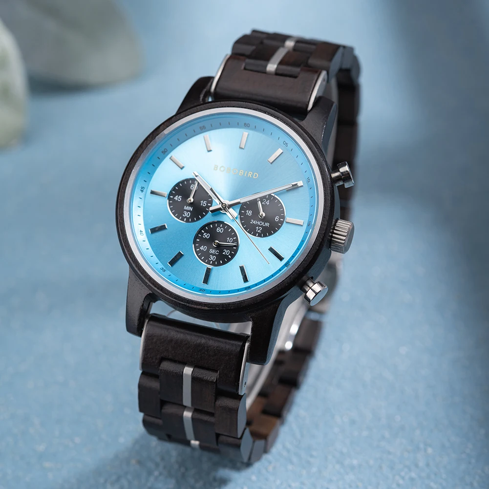 Wooden Watch Men BOBOBIRD Top Brand New Fashion Sport Quartz Wristwatch Chronograph Engraved Watch Anniversary Gift Personalized