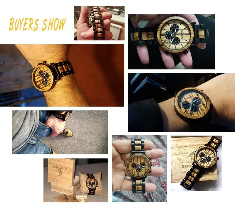 Wooden Watch Men BOBOBIRD Top Brand New Fashion Sport Quartz Wristwatch Chronograph Engraved Watch Anniversary Gift Personalized