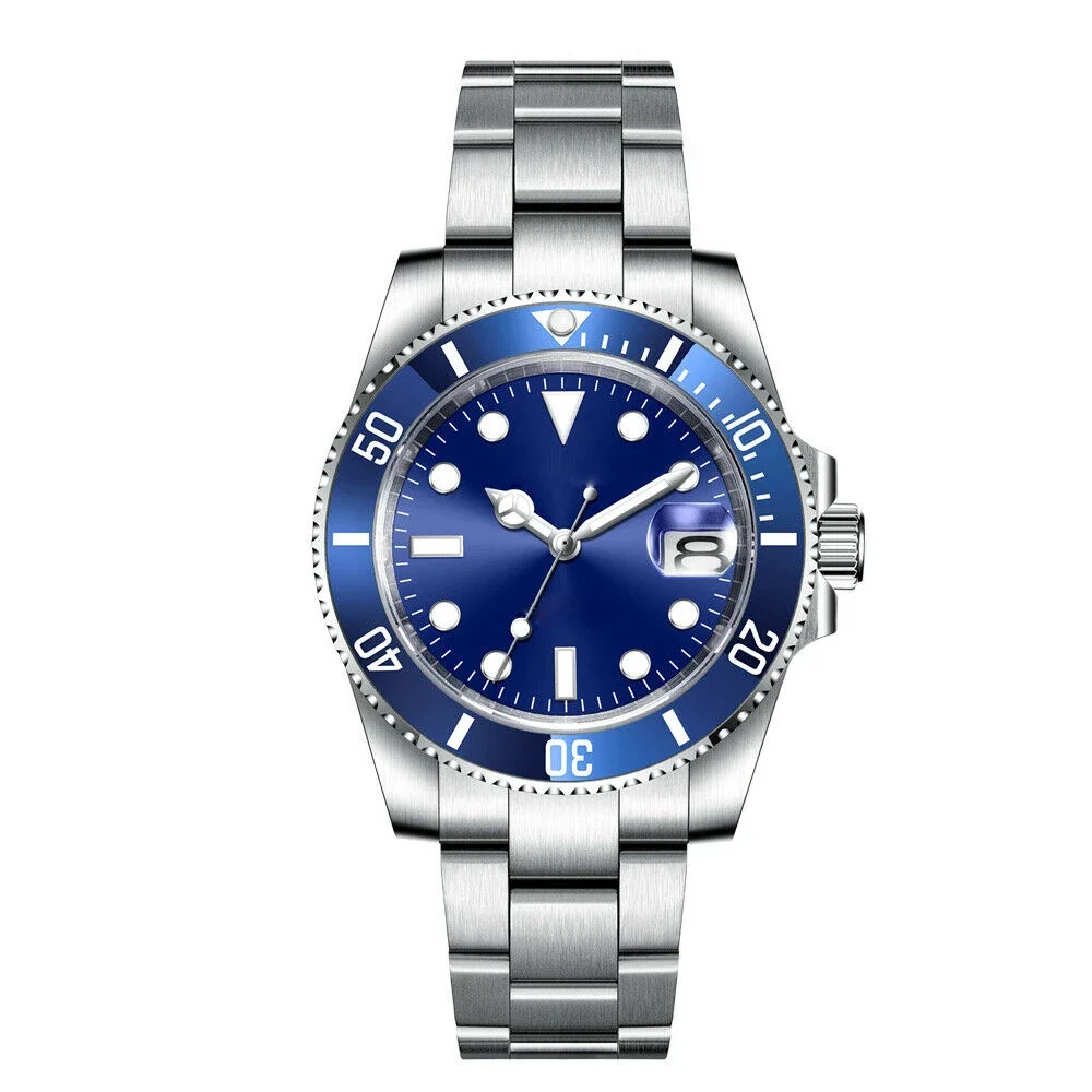 DIY Custom Logo 40MM Sapphire Miyota NH35 Mechanical Mens WristWatch Sterile Dial Ceramic 10Bar Luminous Sport Male Clock