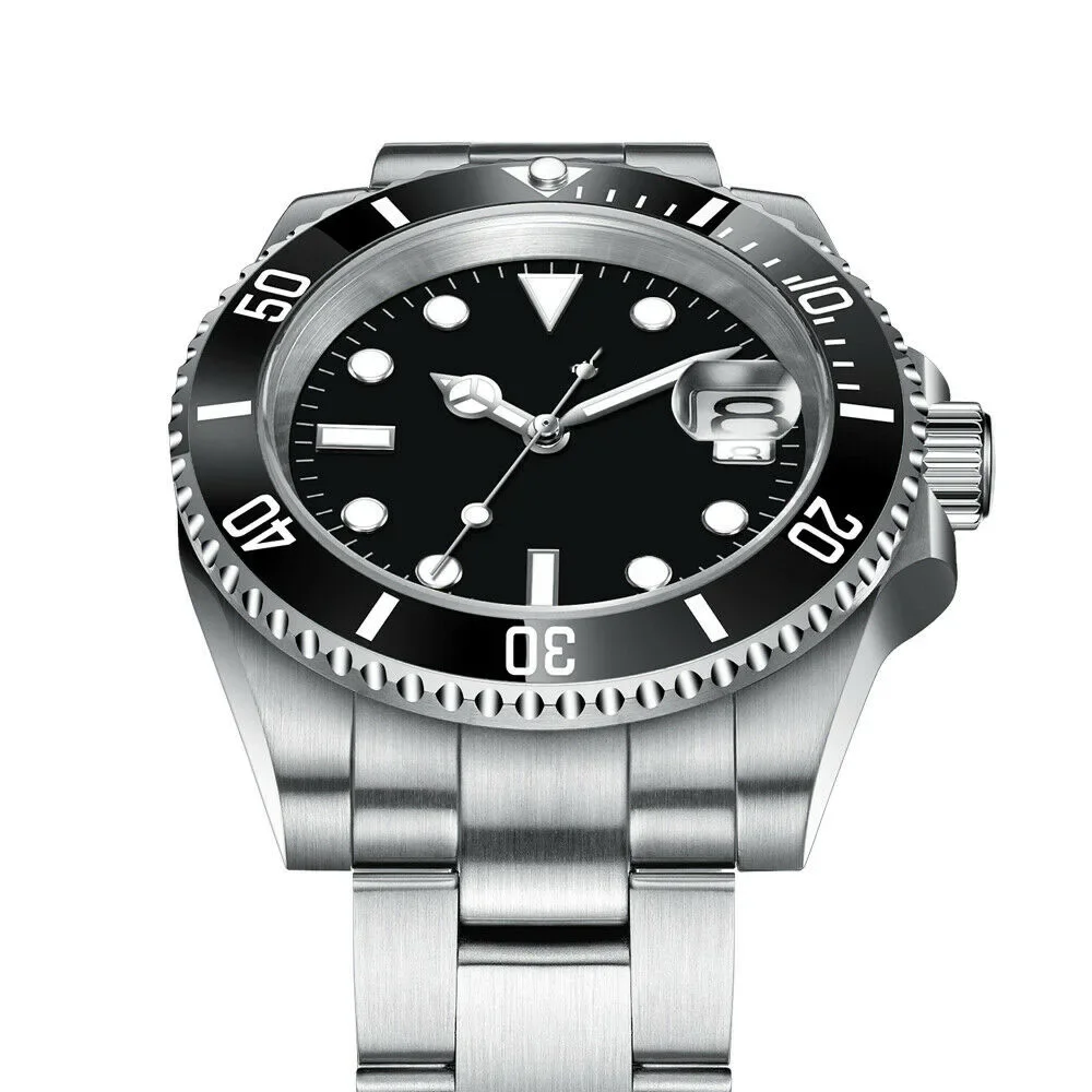 DIY Custom Logo 40MM Sapphire Miyota NH35 Mechanical Mens WristWatch Sterile Dial Ceramic 10Bar Luminous Sport Male Clock