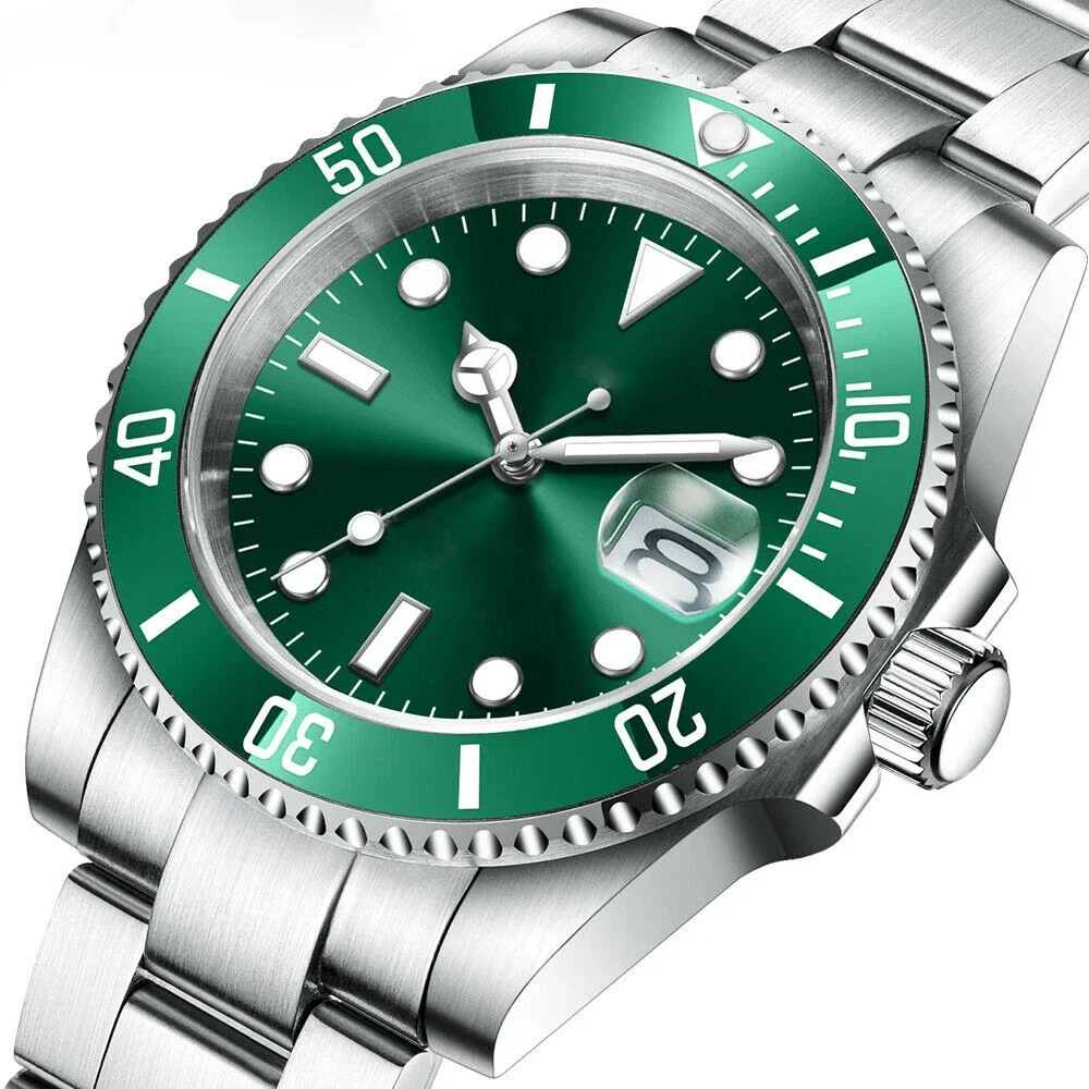 DIY Custom Logo 40MM Sapphire Miyota NH35 Mechanical Mens WristWatch Sterile Dial Ceramic 10Bar Luminous Sport Male Clock