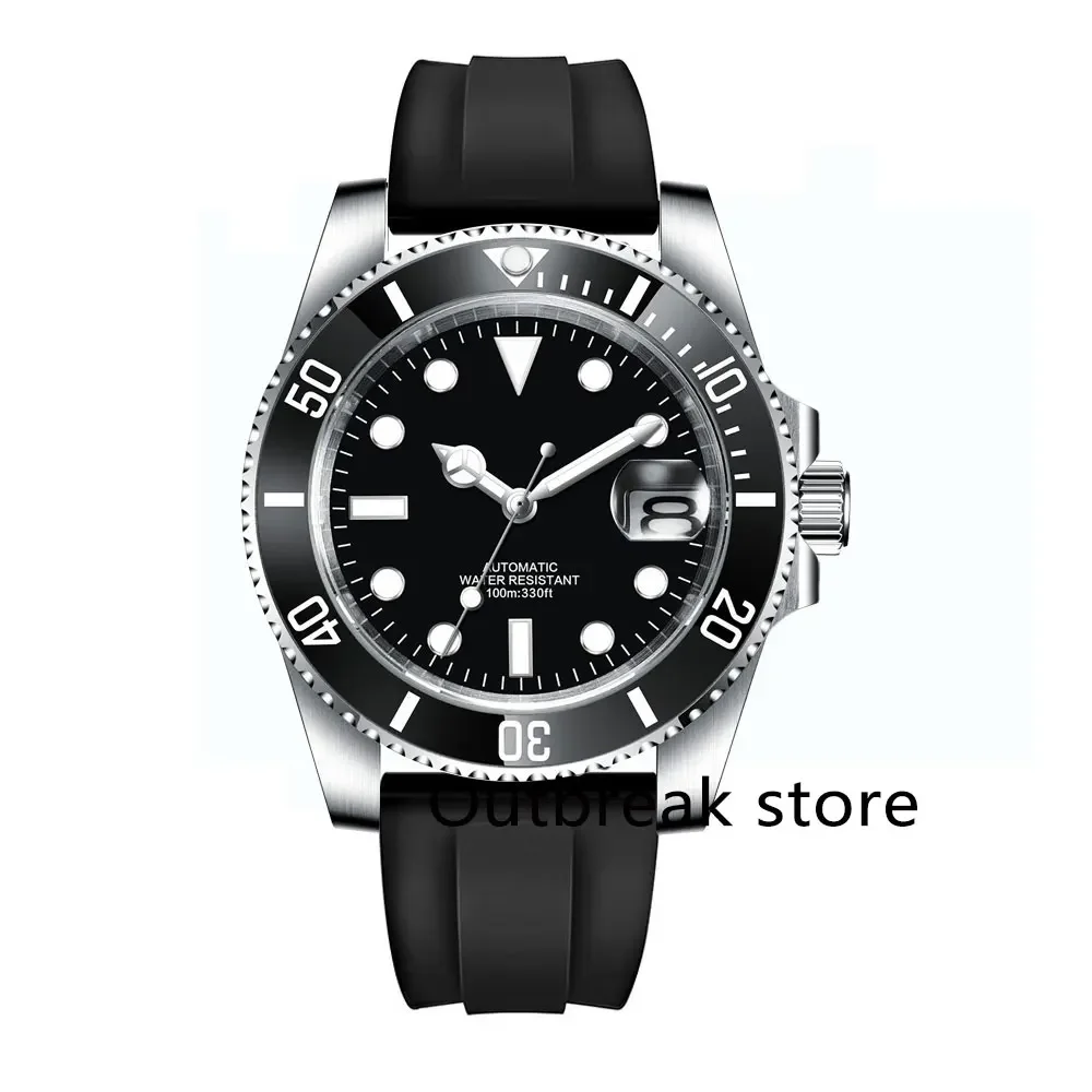 DIY Custom Logo 40MM Sapphire Miyota NH35 Mechanical Mens WristWatch Sterile Dial Ceramic 10Bar Luminous Sport Male Clock